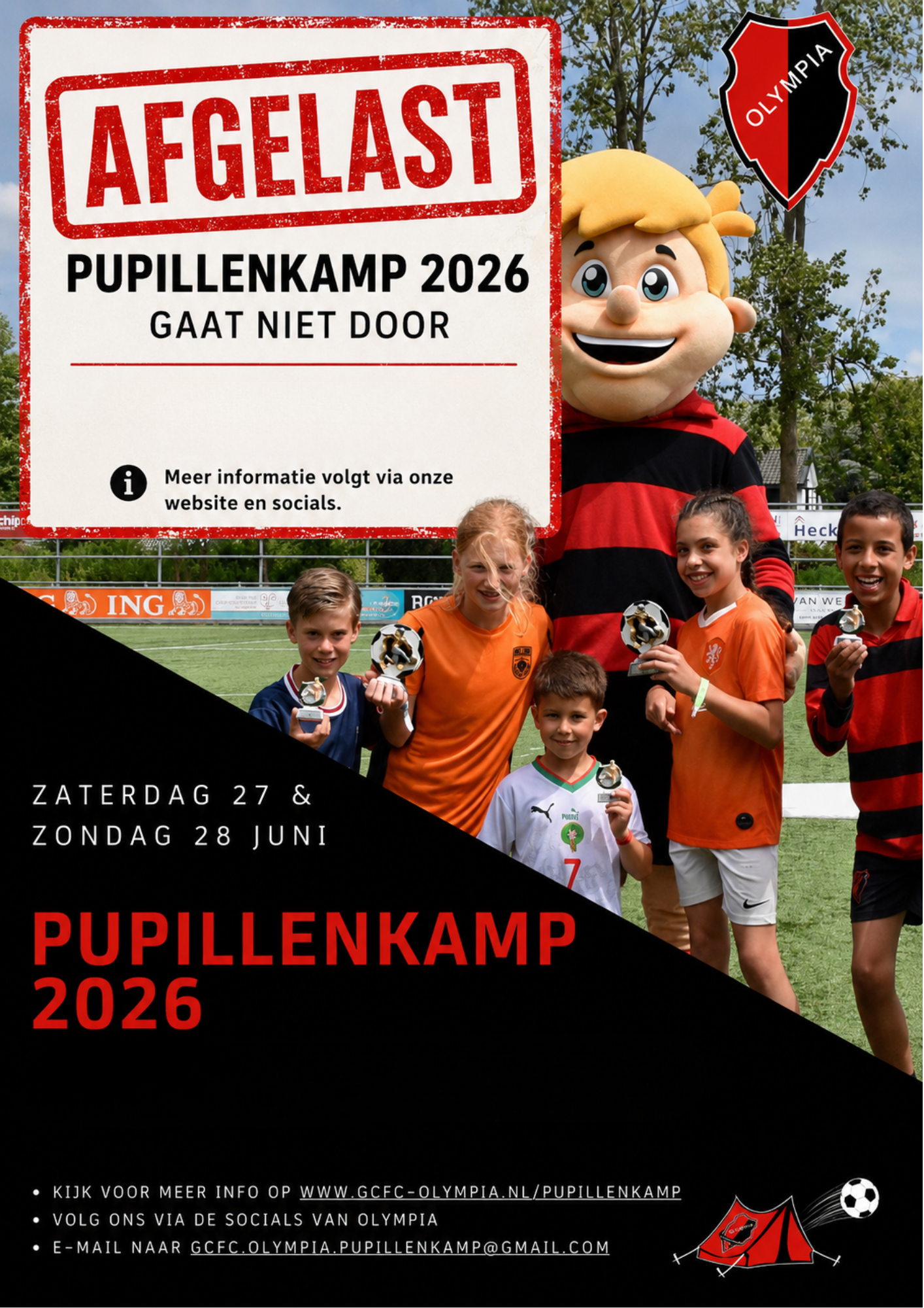 Pupillenkamp 2026 afgelast vanwege verwachte hitte