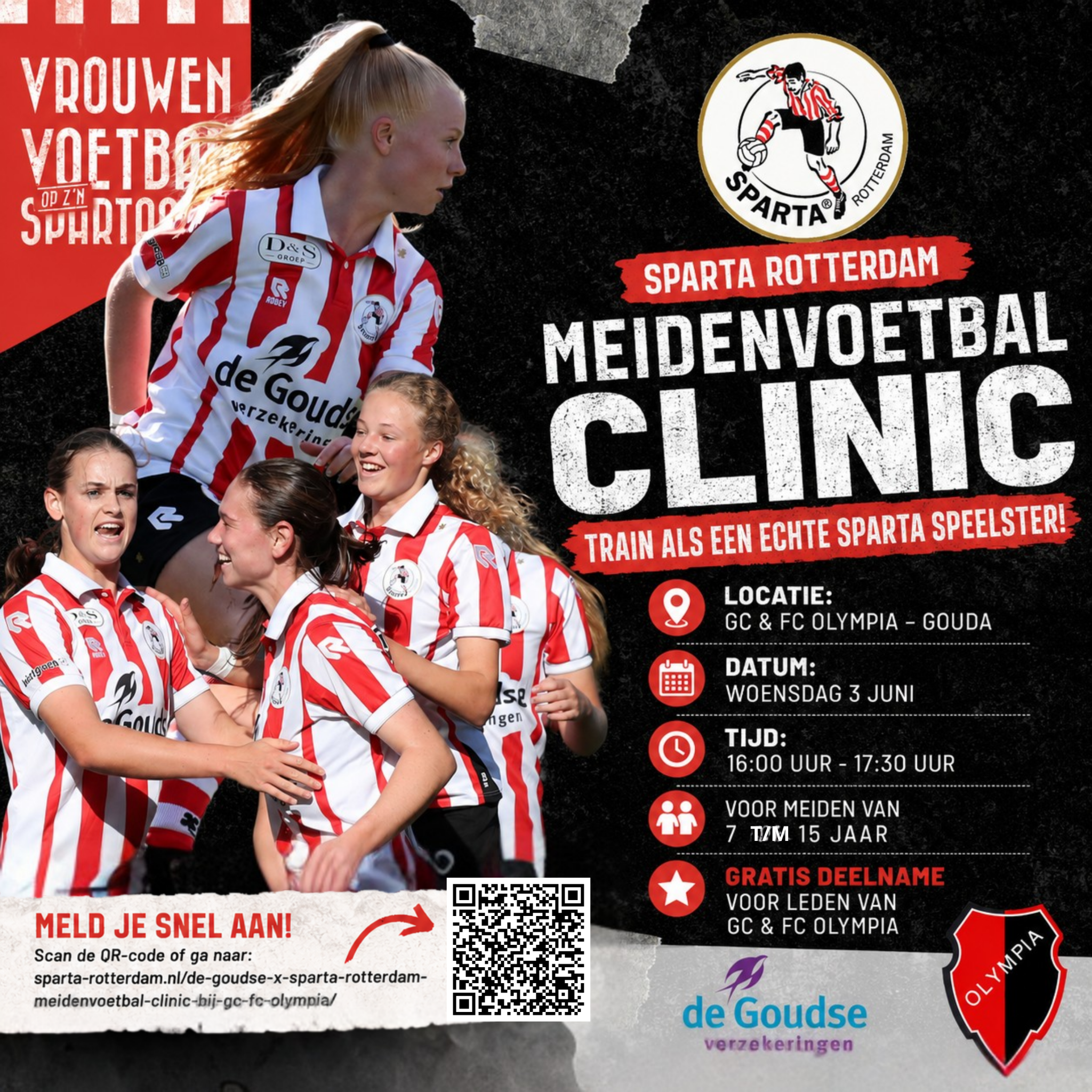 De Sparta Rotterdam Meidenvoetbal Clinic terug bij Olympia!