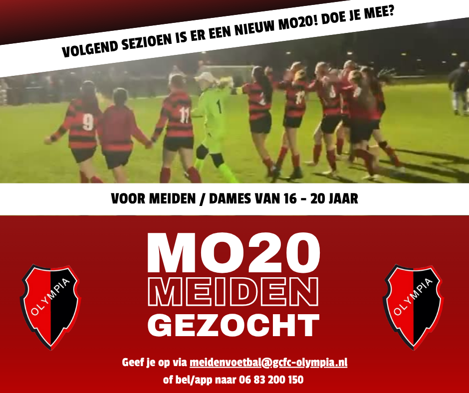 Speel jij komend seizoen in ons nieuwe MO20-team?
