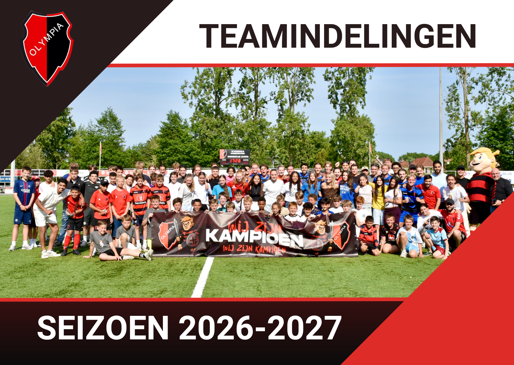 Teamindelingen bekend voor seizoen ’26/’27